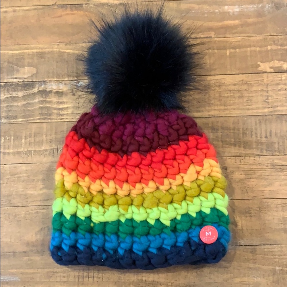 Colorful Knit Pom-Pom Beanie
